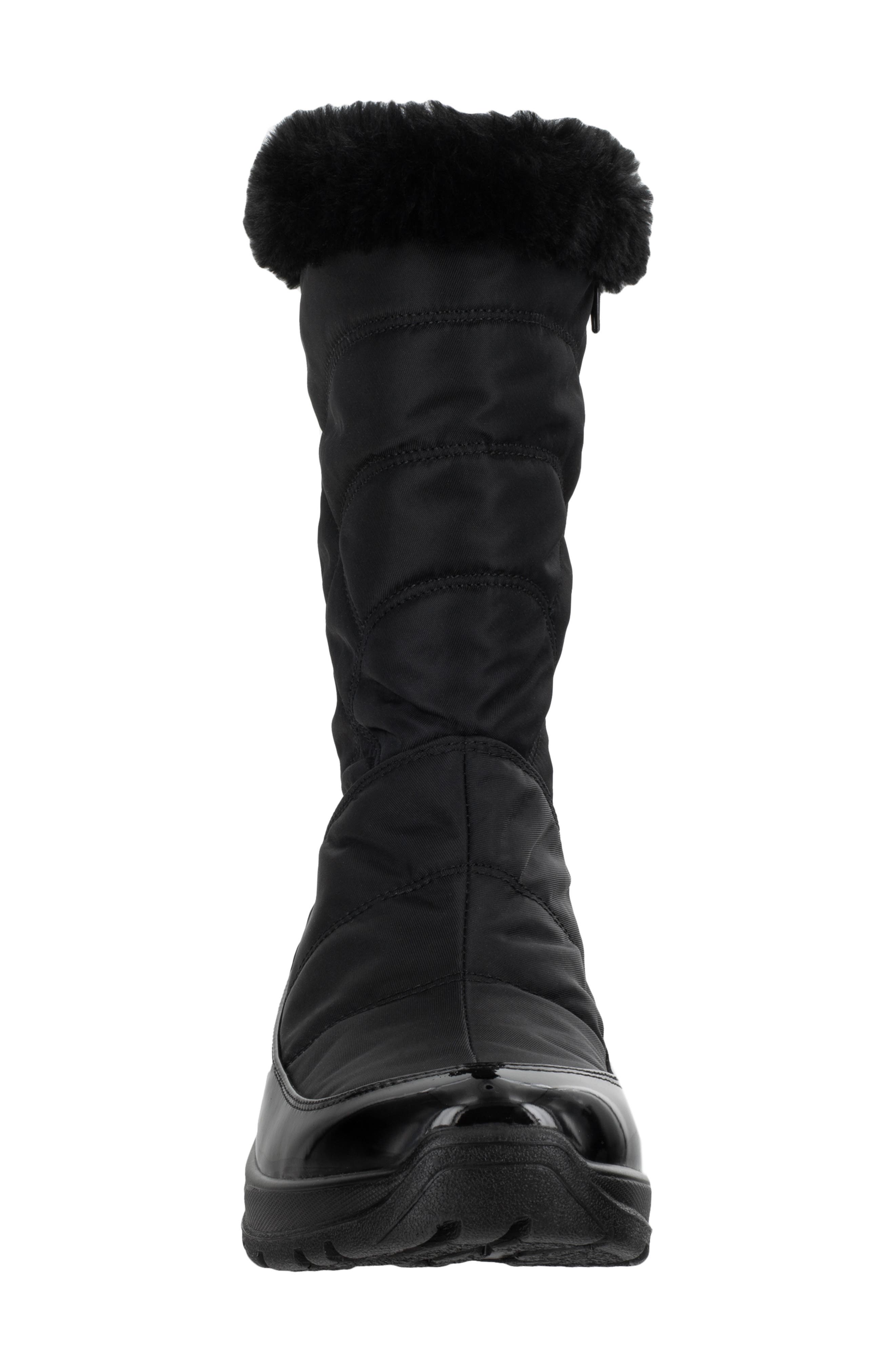 EASY STREET Cuddle Faux Fur Waterproof Boot, Alternate, color, Black Nylon
