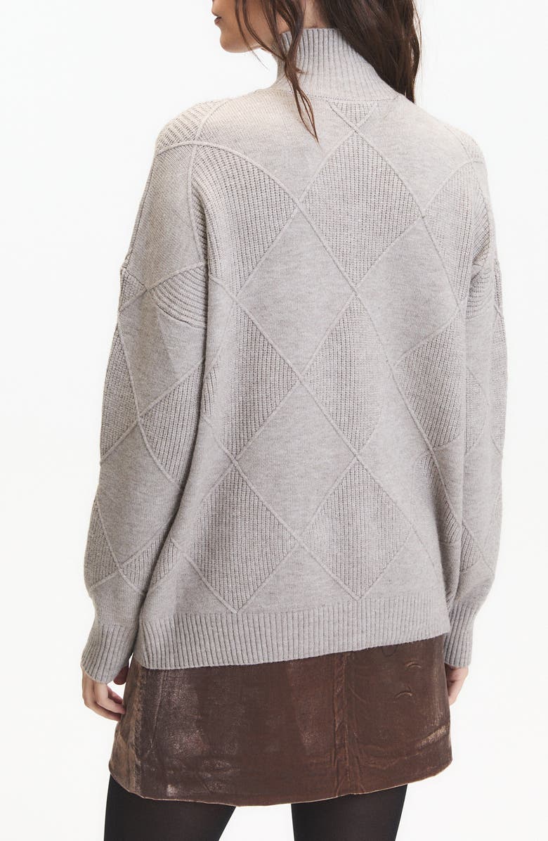 DELUC Asher Textured Mock Neck Sweater, Alternate, color, Light Grey Melange