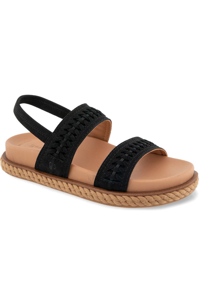 Gentle Souls Nico Slingback Sandal, Main, color, Black Nubuck