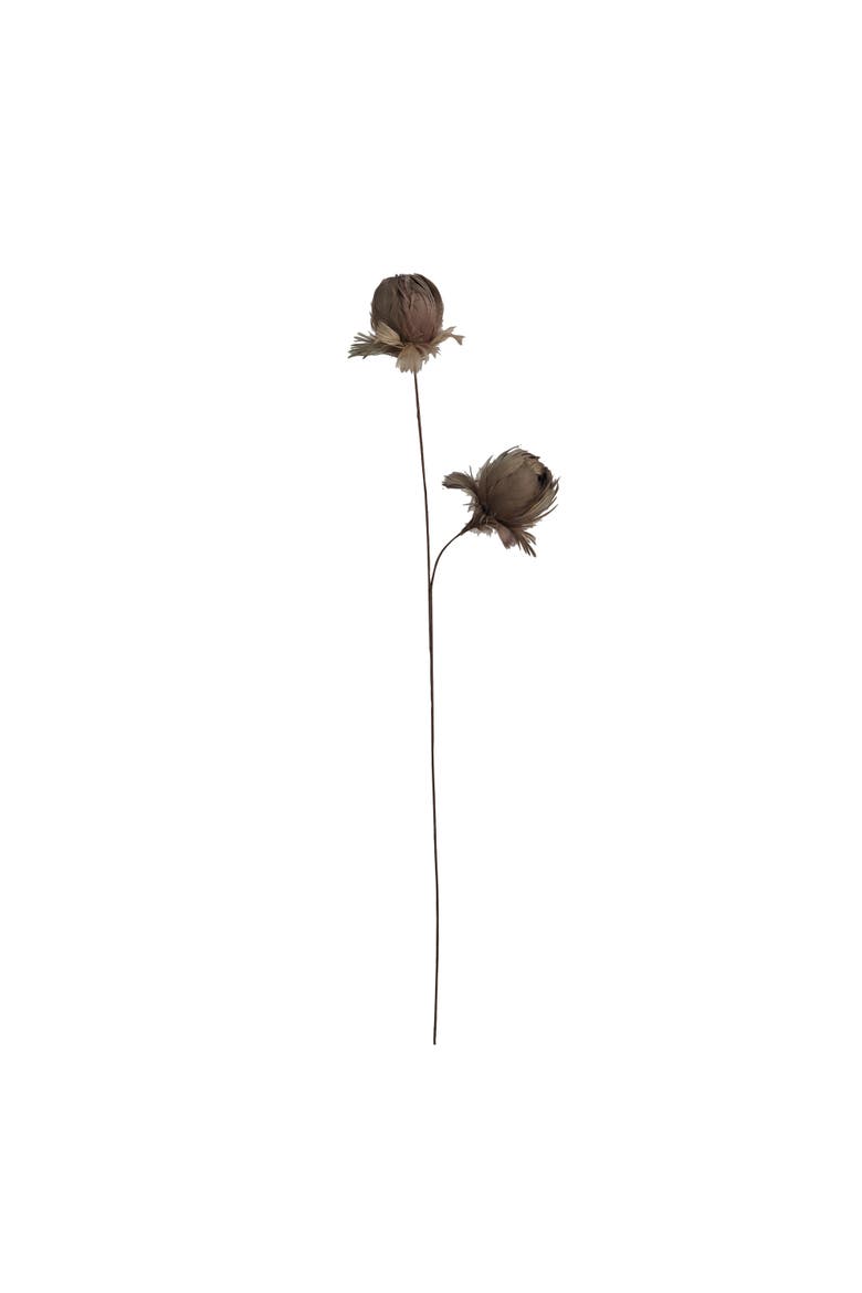 Organic Feather Flower Stem Decor, Taupe, Main, color, Taupe