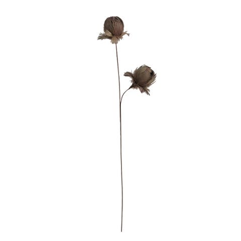 Organic Feather Flower Stem Decor, Taupe