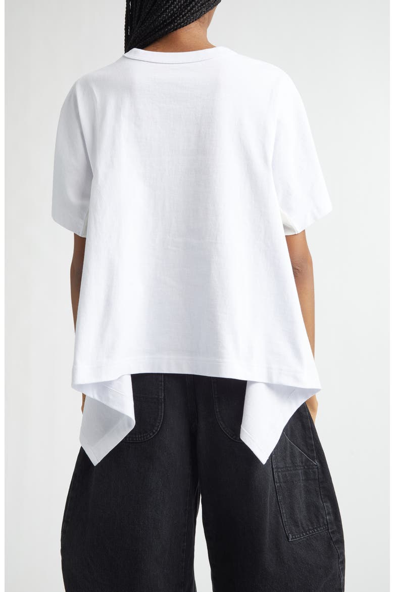 Sacai Mixed Media Cotton Jersey & Satin Pocket T-Shirt (Women