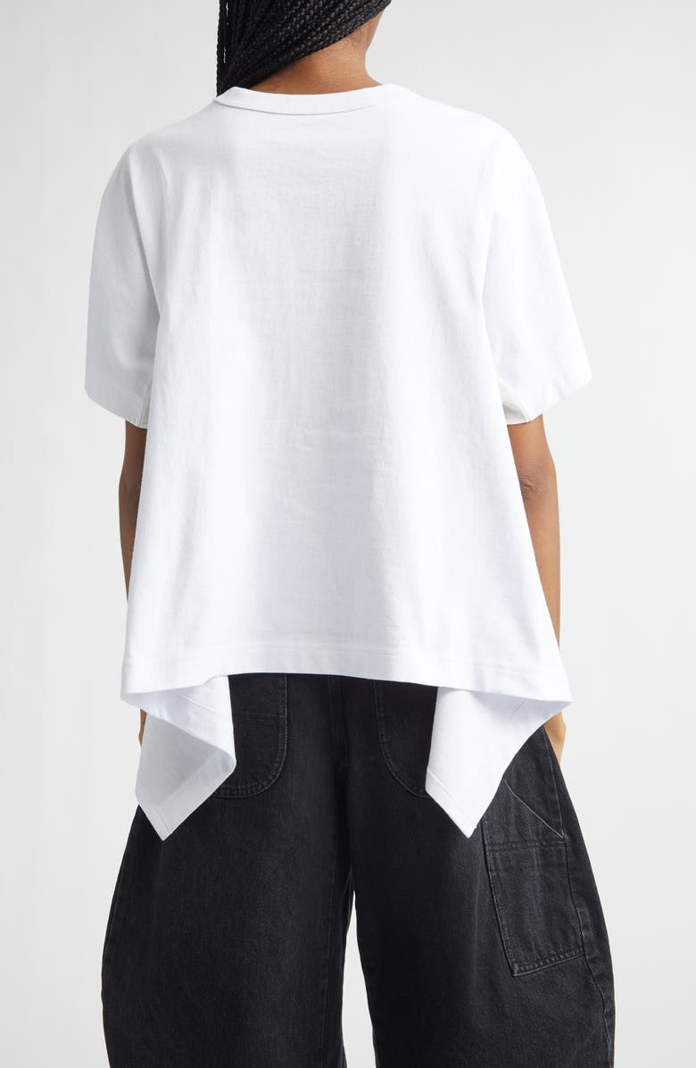 Sacai Mixed Media Cotton Jersey & Satin Pocket T-Shirt, Alternate, color, White