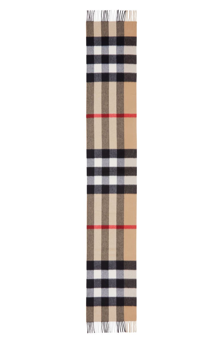 Burberry Check Cashmere Scarf, Alternate, color,