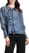 APNY Moon Wash Balloon Sleeve Button-Up Shirt