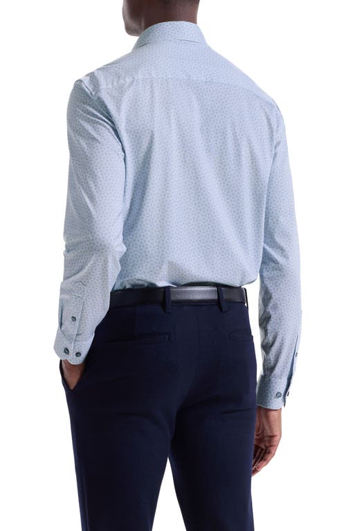 Bugatchi James Ooohcotton® Geo Print Button-up Shirt In Blue