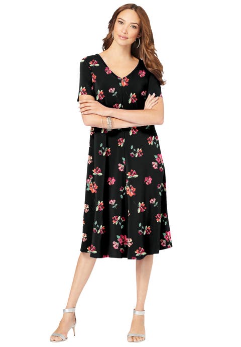 Plus Size Short Sleeve Sleeve Swing Dress