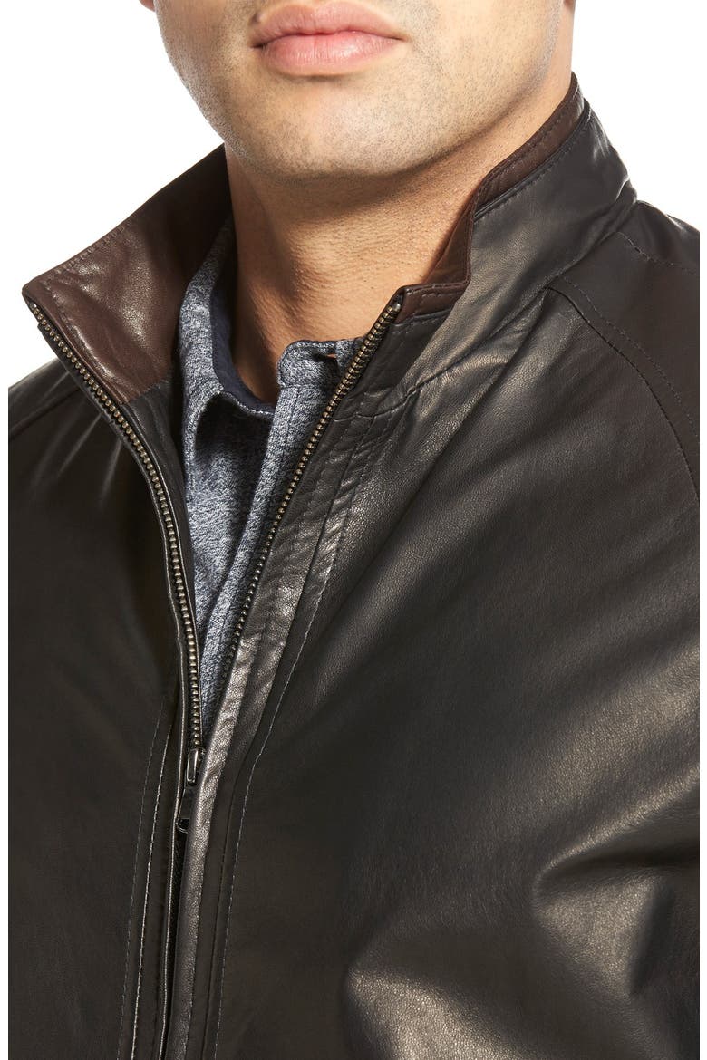 Lambskin Leather Jacket, Alternate, color, MIDNITE