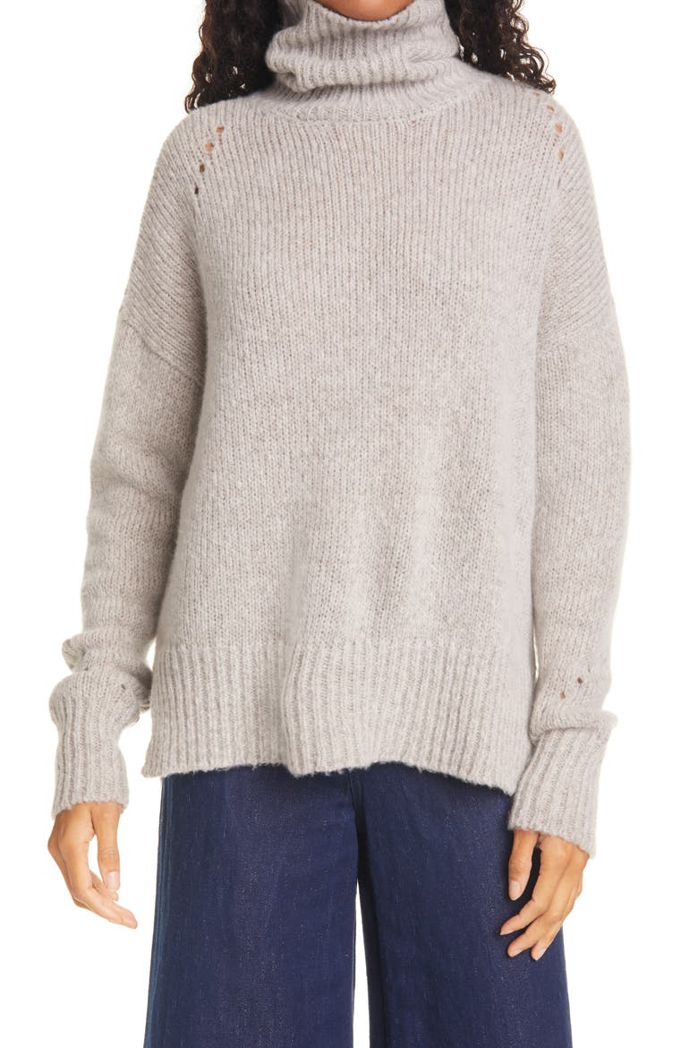 Wool & Cashmere Turtleneck Sweater, Main, color, GREY