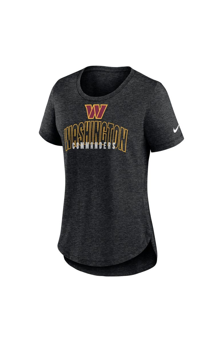 Nike Women's Nike Heather Black Washington Commanders Fashion Tri-Blend T-Shirt, Alternate, color, 