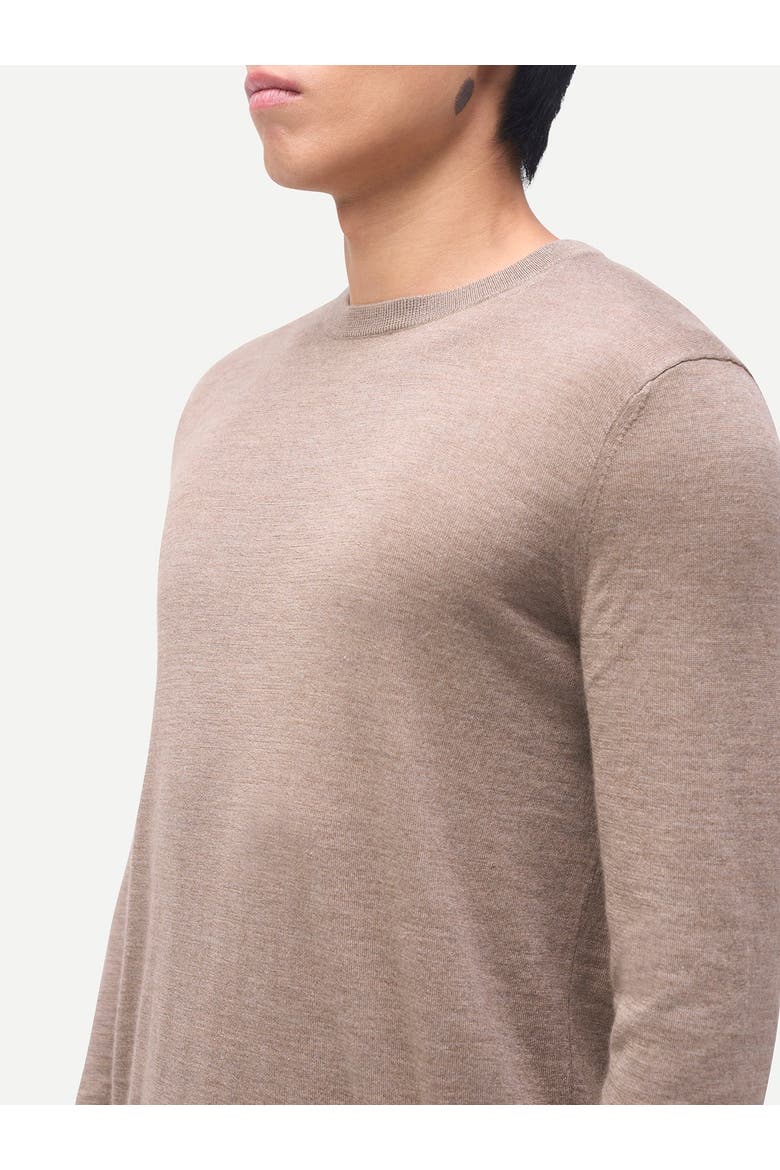 Cashmere Silk C-Neck Sweater, Alternate, color, timber wolf