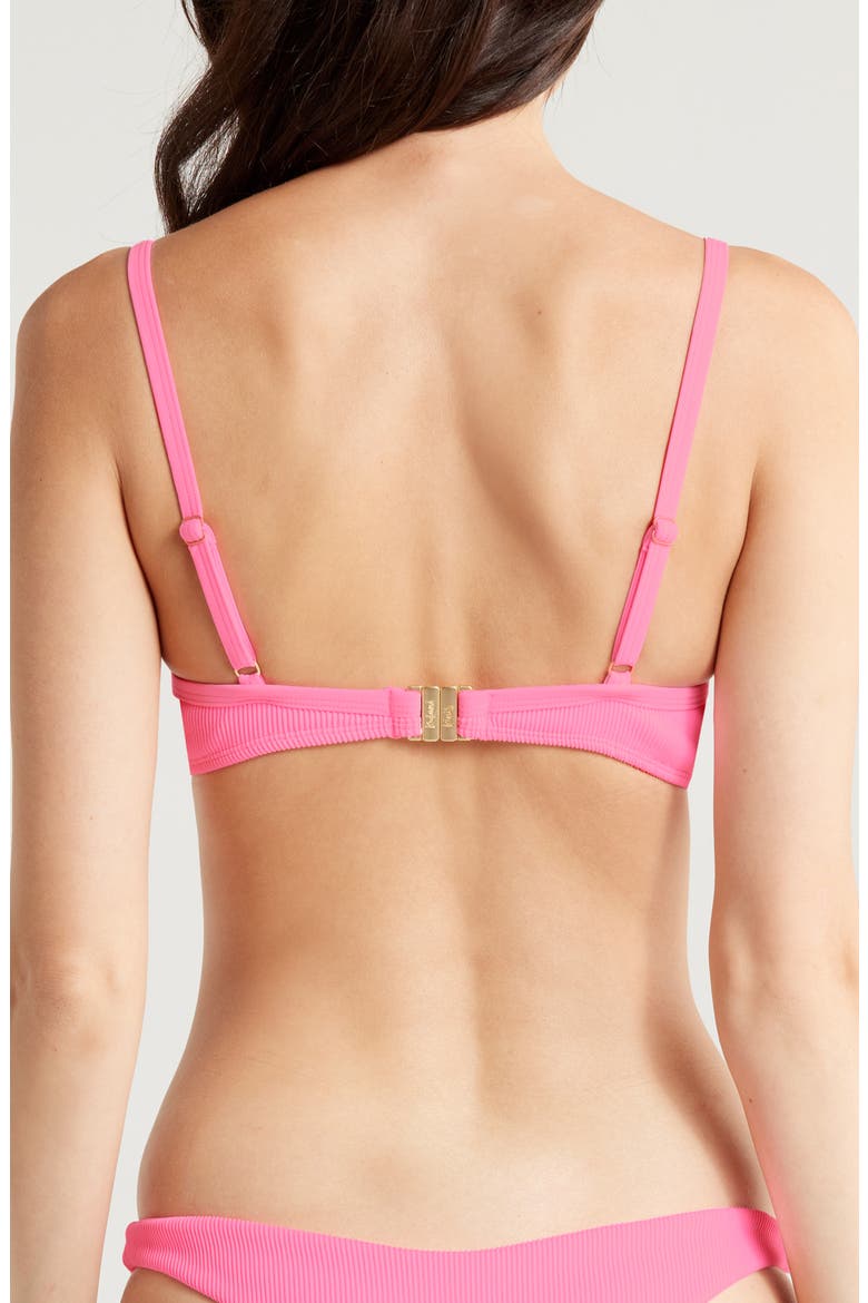 Ditzy Ribbed Underwire Bikini Top, Alternate, color, TAFFY PINK