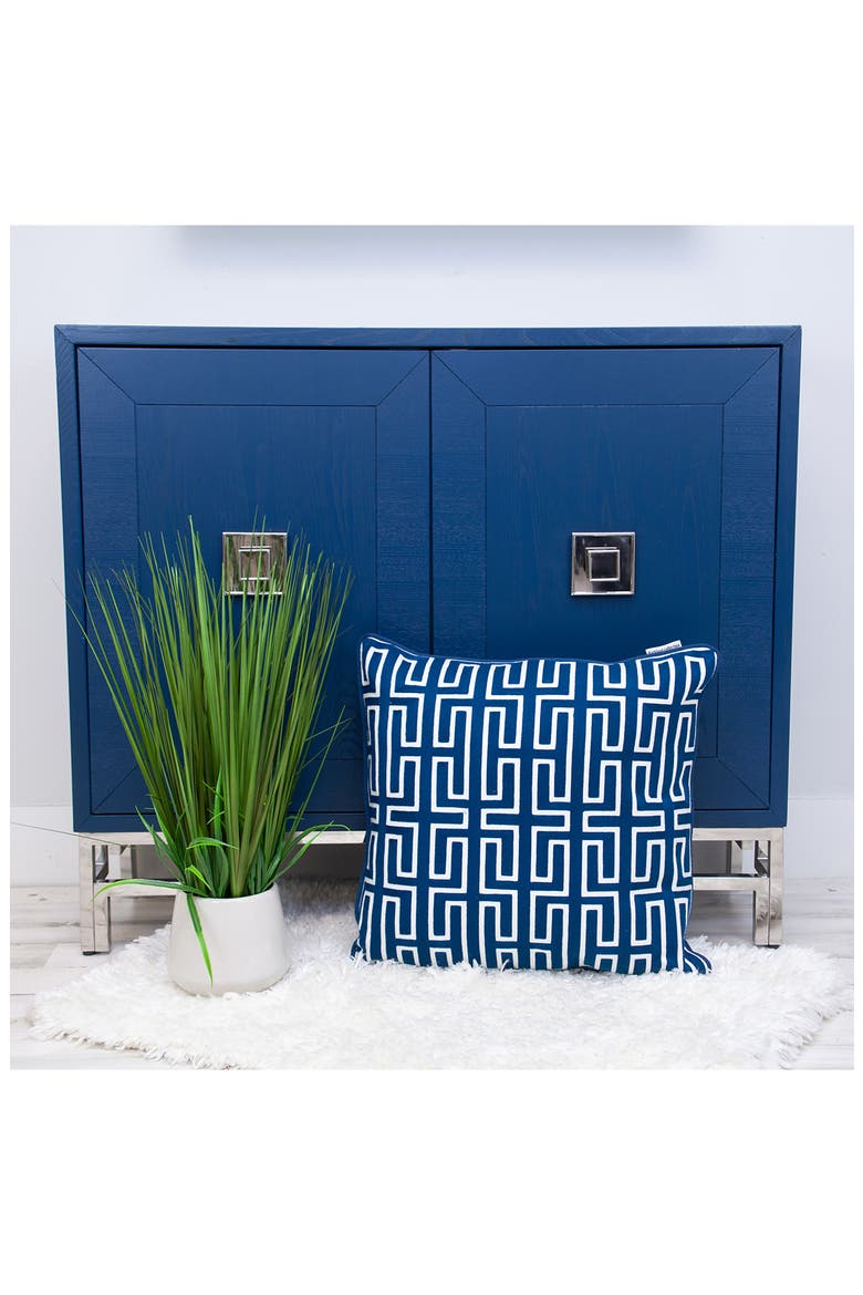 Milo Throw Pillow, Alternate, color, BLUE