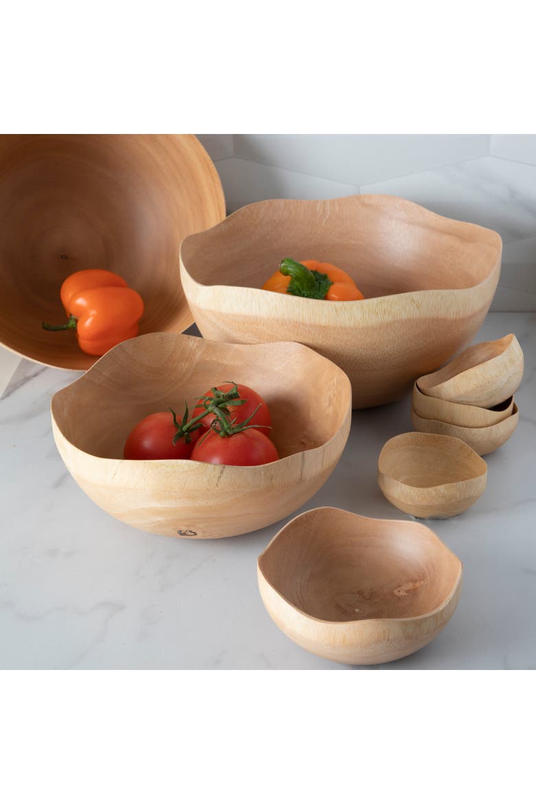 Kiln Mango Wood Wave Edge Bowl, Alternate, color, Mango