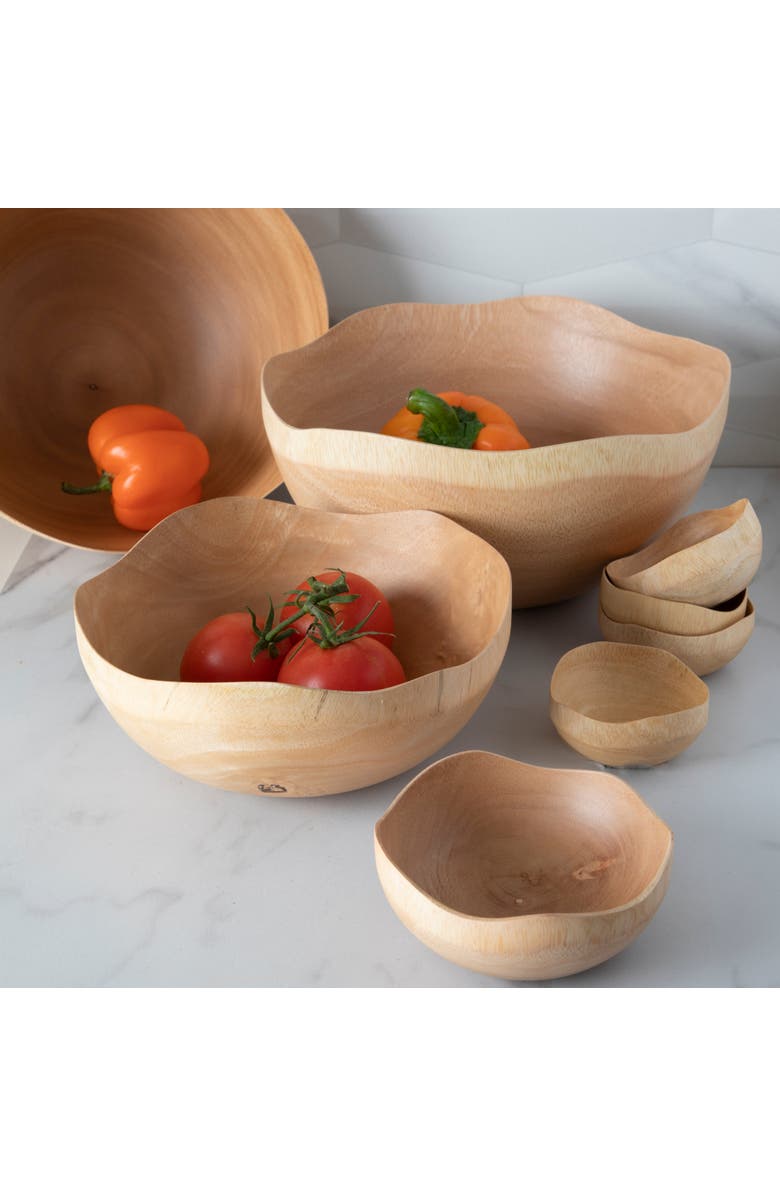 Be Home Kiln Mango Wood Wave Edge Bowl, Alternate, color, Mango