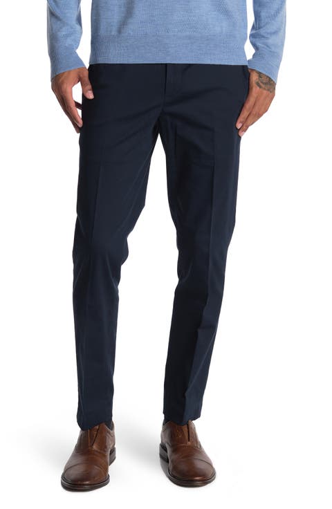Navy Flat Front Trousers