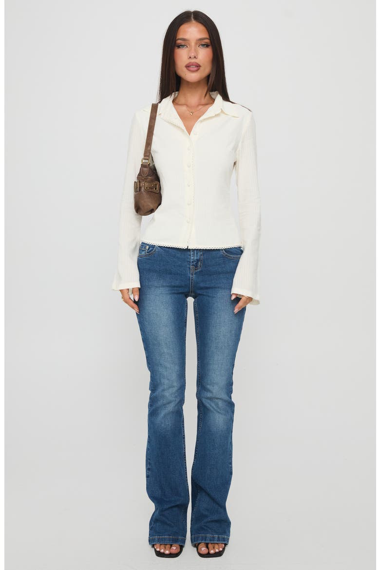 Emersonne Cotton Blend Button-Up Shirt, Alternate, color, WHITE