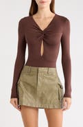 Princess Polly Vennie Twist Front Long Sleeve Bodysuit