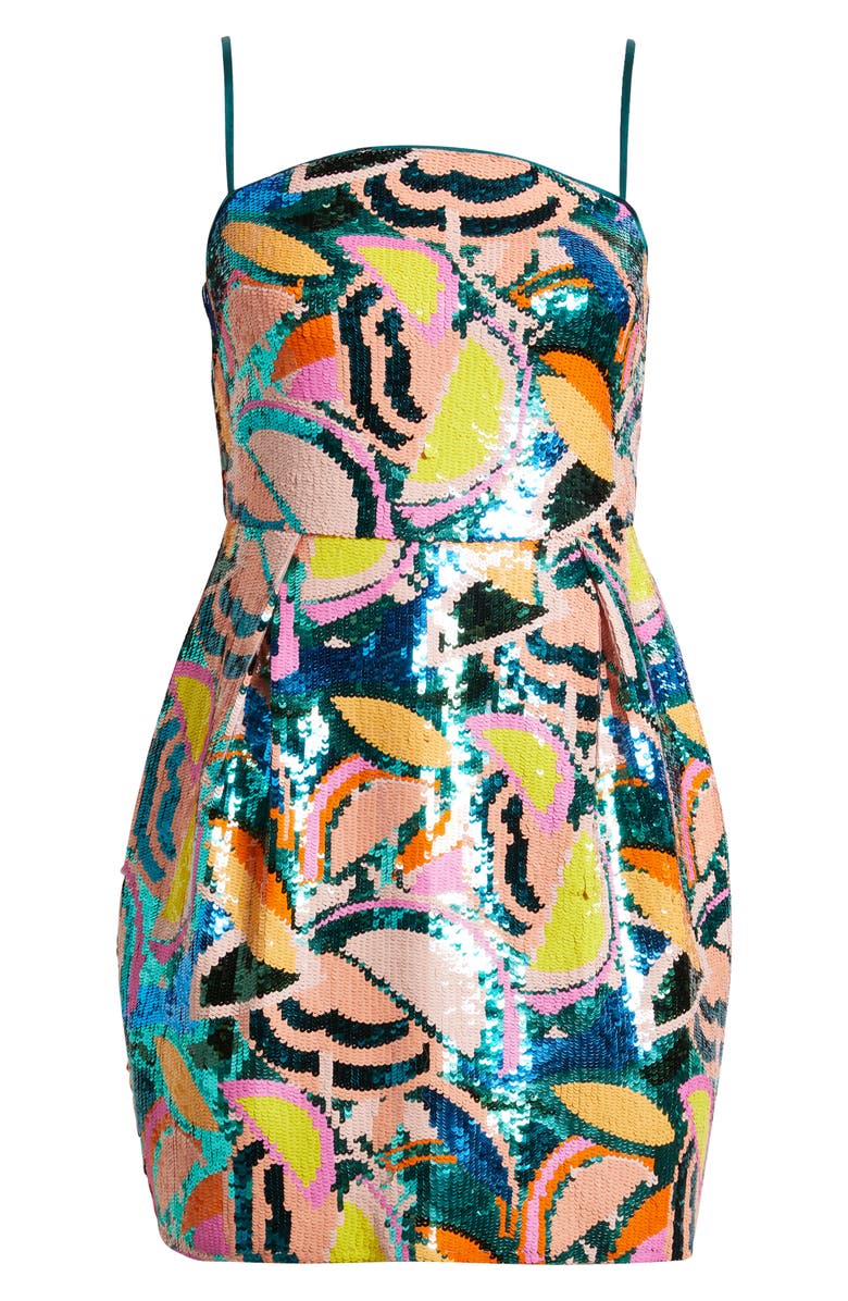 Saylor Dasha Sequin Cocktail Minidress, Alternate, color, Green Multi