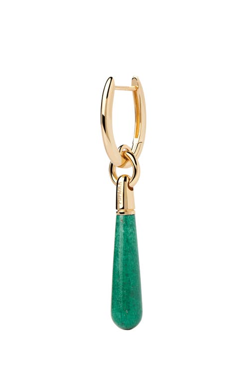 Pdpaola Large Jupiter Single Hoop In Green Aventurine