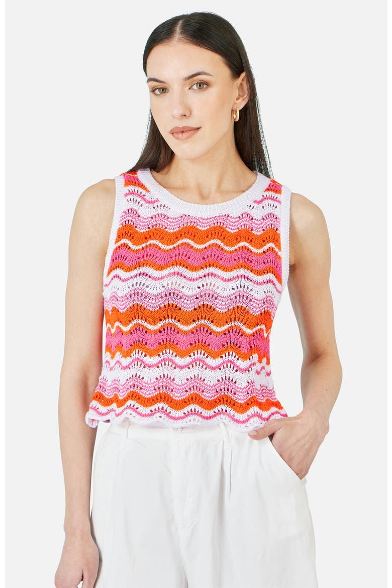 Stripe Crochet Stripe Vest Top, Main, color, Multi