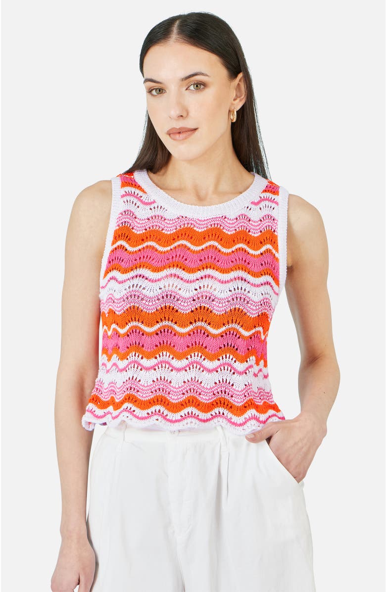 Yumi Stripe Crochet Stripe Vest Top, Main, color, Multi
