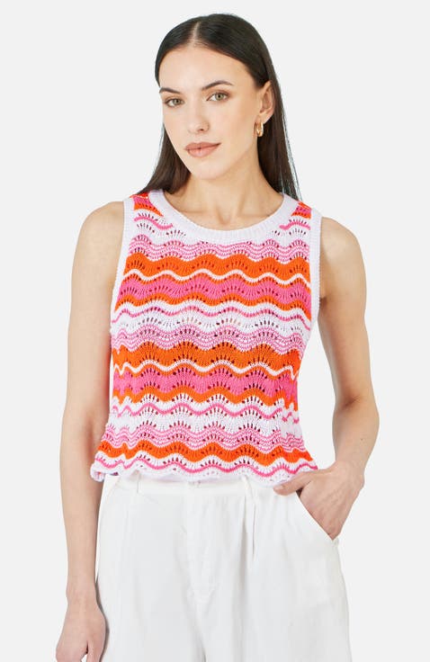Stripe Crochet Stripe Vest Top