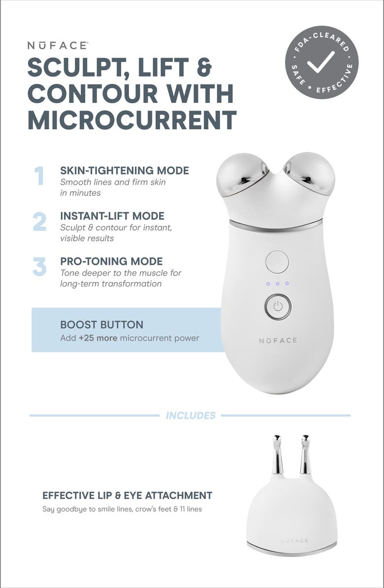 NuFACE<sup>®</sup> TRINITY+ Microcurrent Facial Toning Device with Effective Lip & Eye Attachment $619 Value, Alternate, color, 
