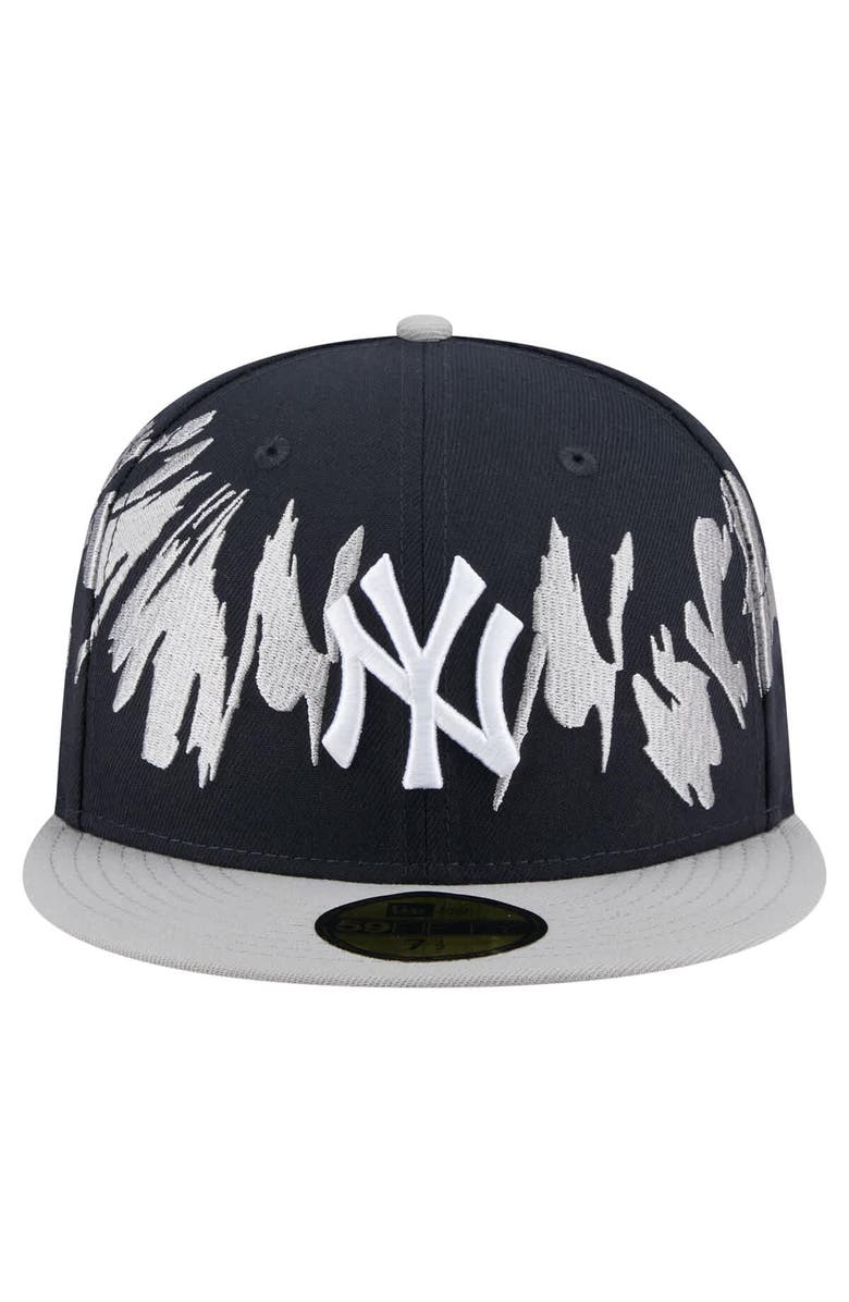 New Era Men's New Era Navy/Gray New York Yankees Retro Pattern 59FIFTY Fitted Hat, Alternate, color, Navy