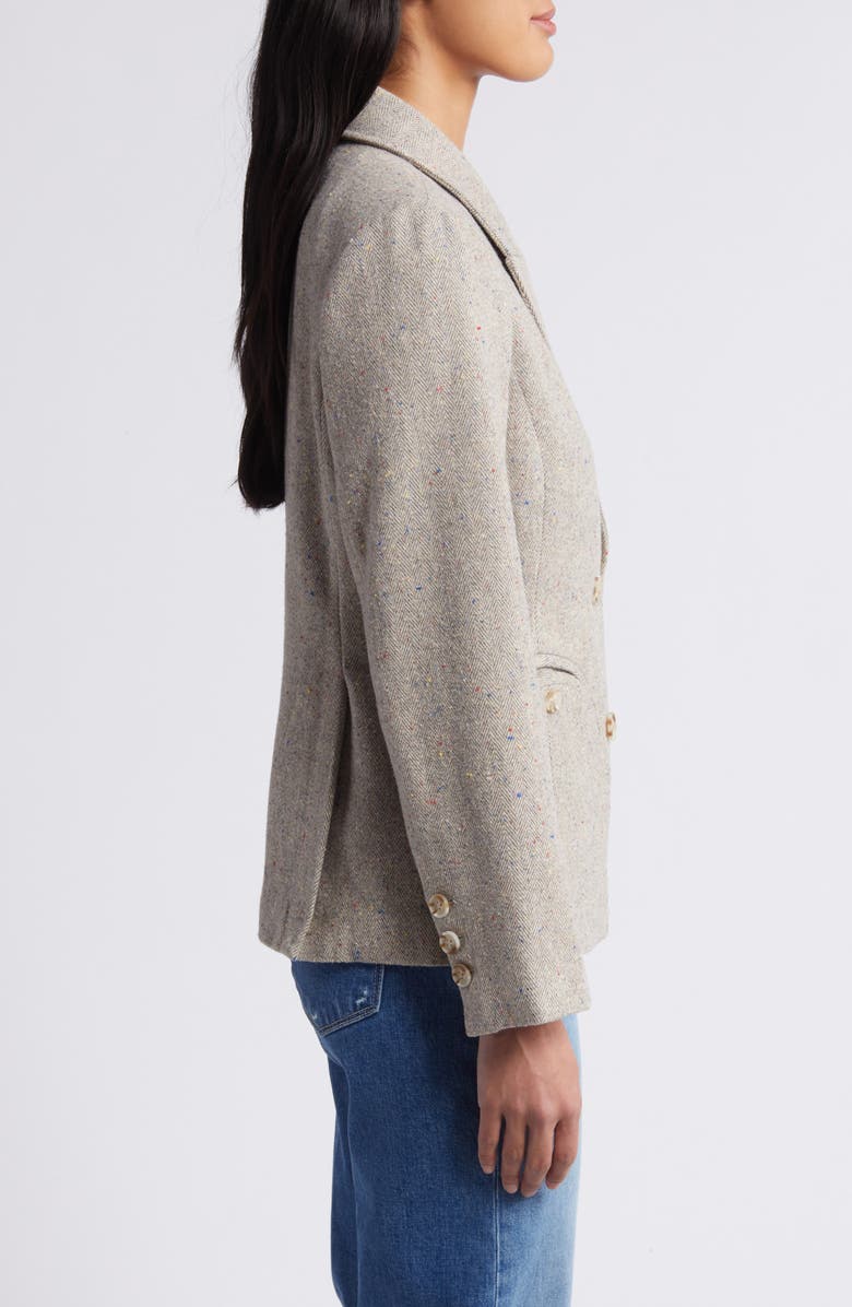 Wit & Wisdom Double Breasted Blazer, Alternate, color, Grey Oatmeal Multi
