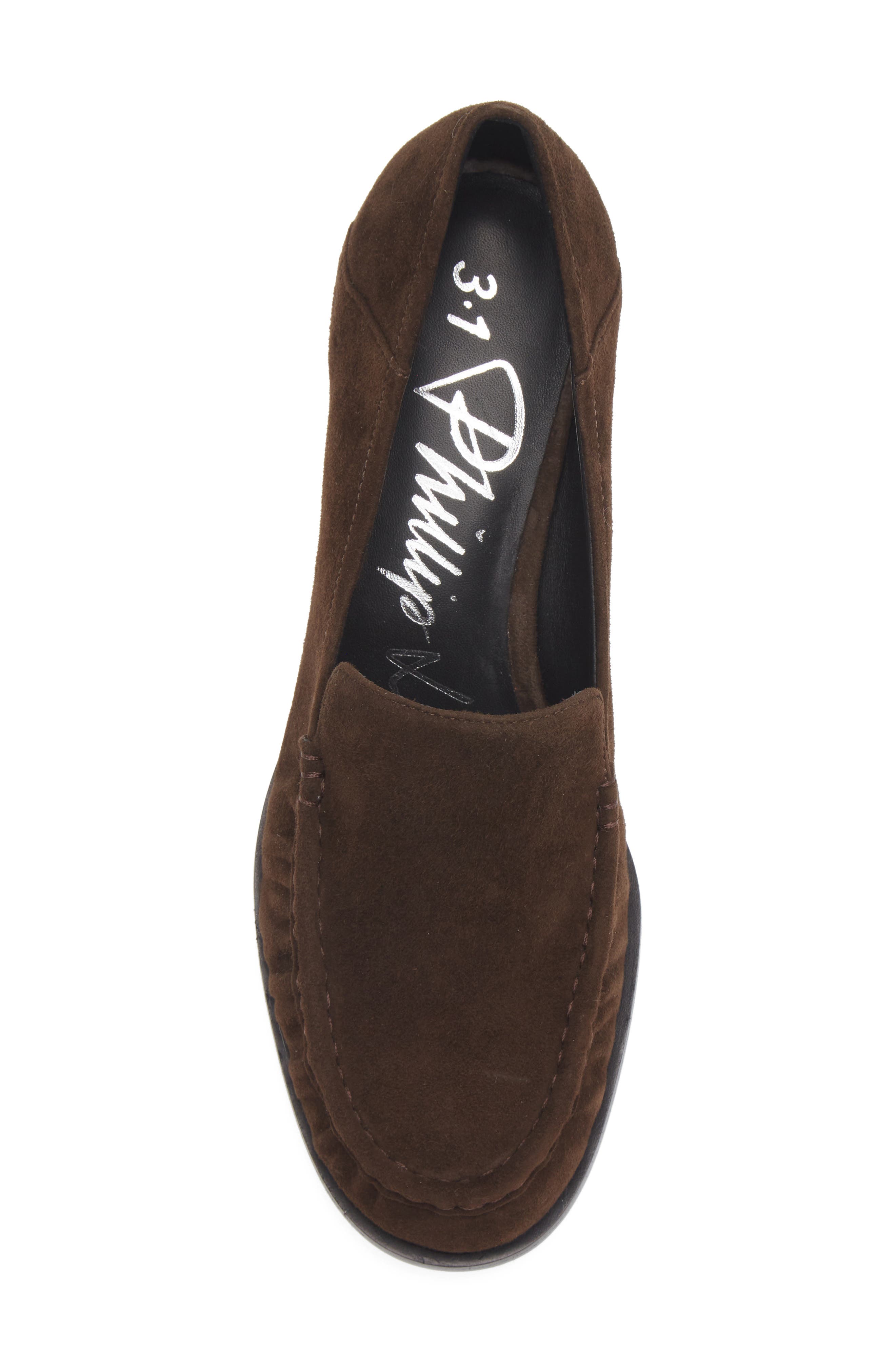 3.1 Phillip Lim Nadia Heeled Loafer, Alternate, color, Chocolate
