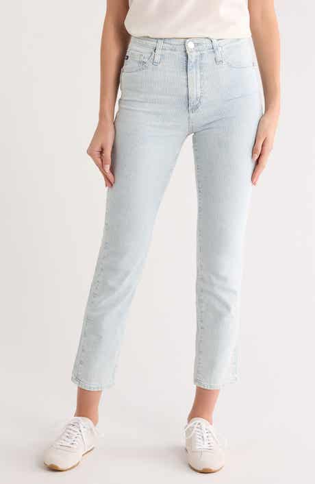 AG Isabelle Stripe High Waist Side Panel Ankle Skinny Jeans