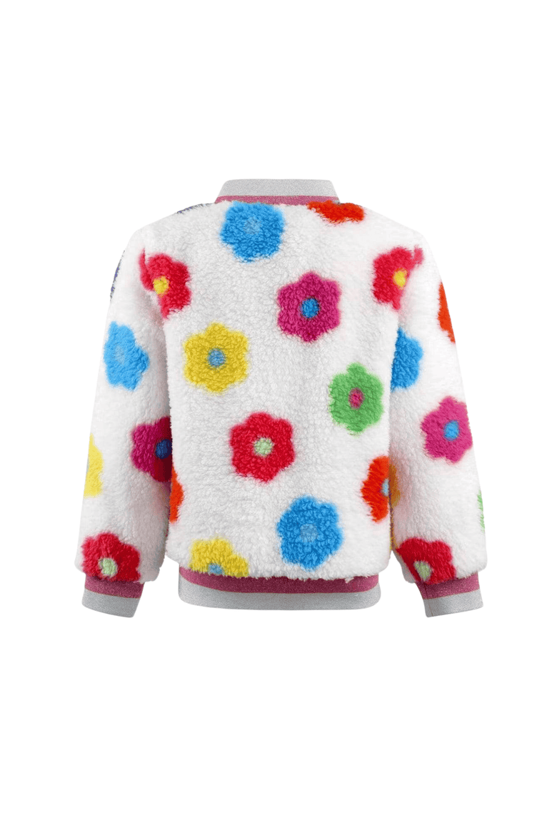 Rainbow Daisy Bomber, Alternate, color, White