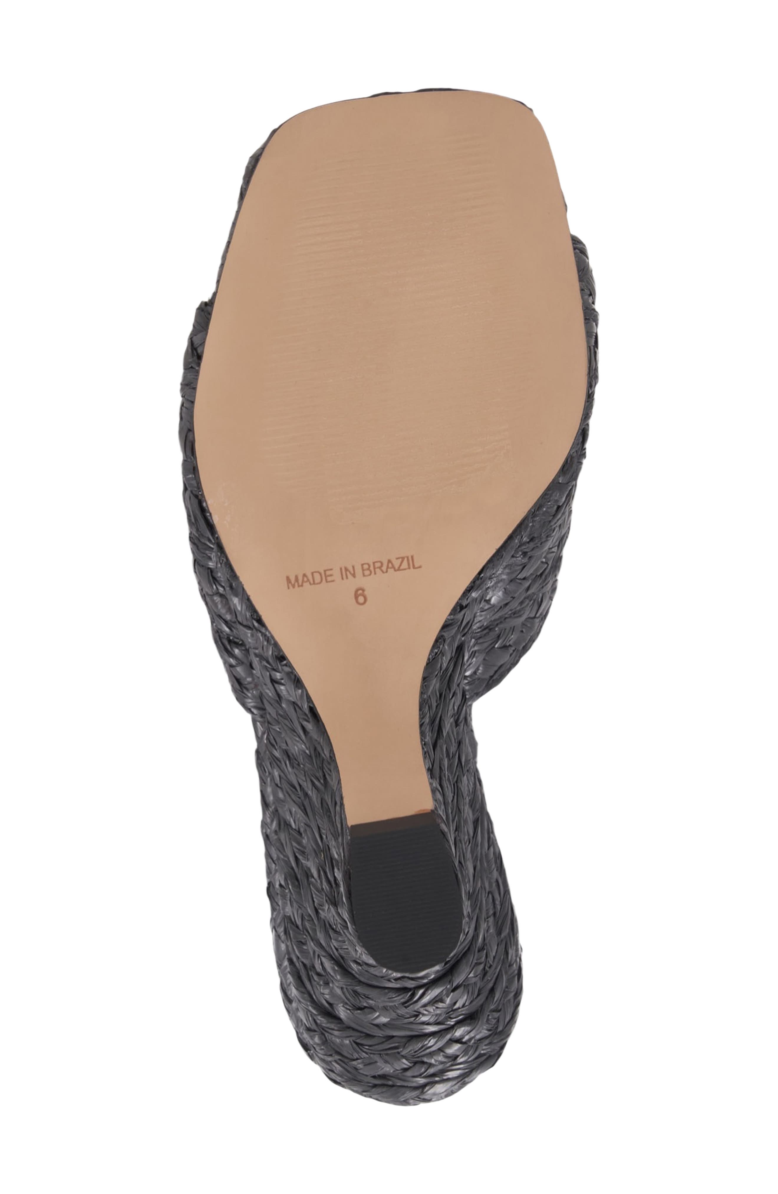 Breana Square Toe Wedge Mule, Alternate, color, BLACK RAFFIA
