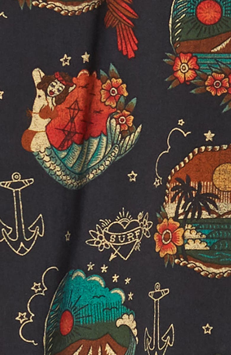 Hurley Trop Flash Short Sleeve Button-Up Camp Shirt, Alternate, color, 