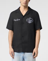 PHILIPP PLEIN Linen Bowling Shirt Tennis Club Men