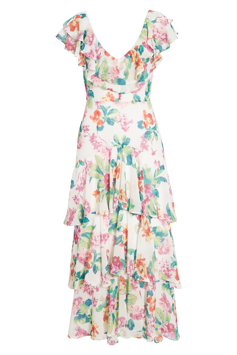 Chelsea Tiered Ruffle Maxi Dress, Alternate, color, IVORY TROPICAL