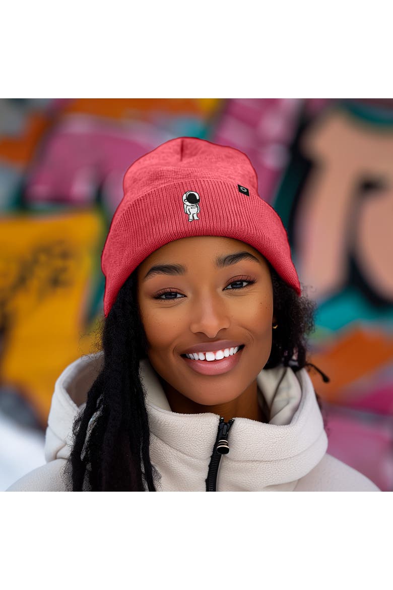Astronaut Beanie, Alternate, color, Neon Pink