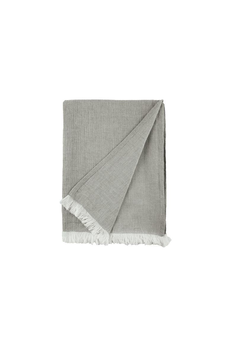 50" x 70" Declan Ash Large Premium Luxury Woven 100% Cotton Throw Blanket, Main, color, Grey