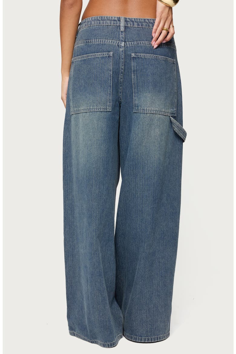 Jaycee Low Rise Wide Leg Carpenter Jeans, Alternate, color, BLUE-WASHED