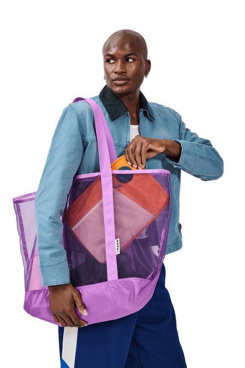 Baboon To The Moon Mesh Tote In Purple