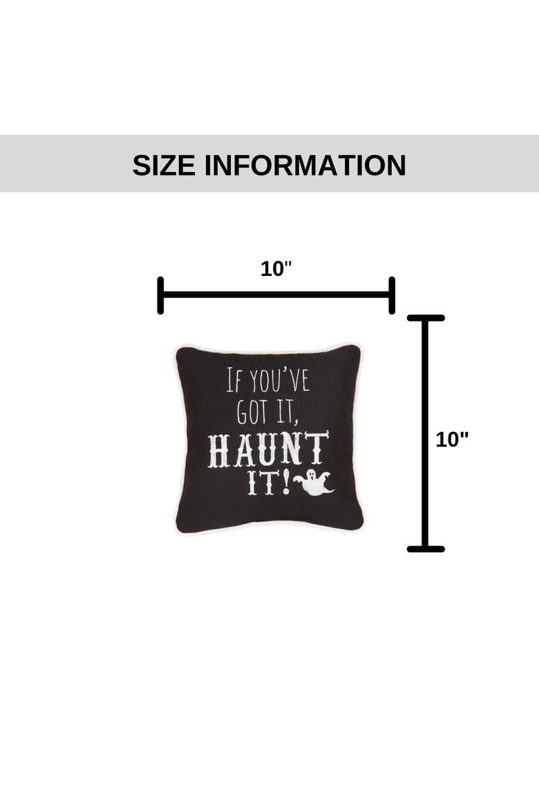 If You've Got Haunt It Embroidered Halloween Small/Petite Accent Pillow, 10" x 10", Alternate, color, Black