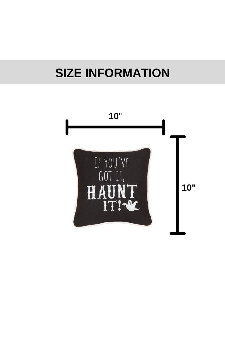 C&F Home If You've Got Haunt It Embroidered Halloween Small/Petite Accent Pillow, 10" x 10", Alternate, color, Black