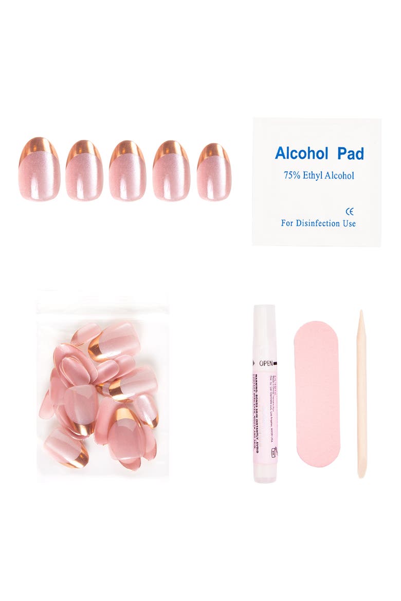 Short Oval Press-On Nails, Alternate, color, CARAMEL APPLE