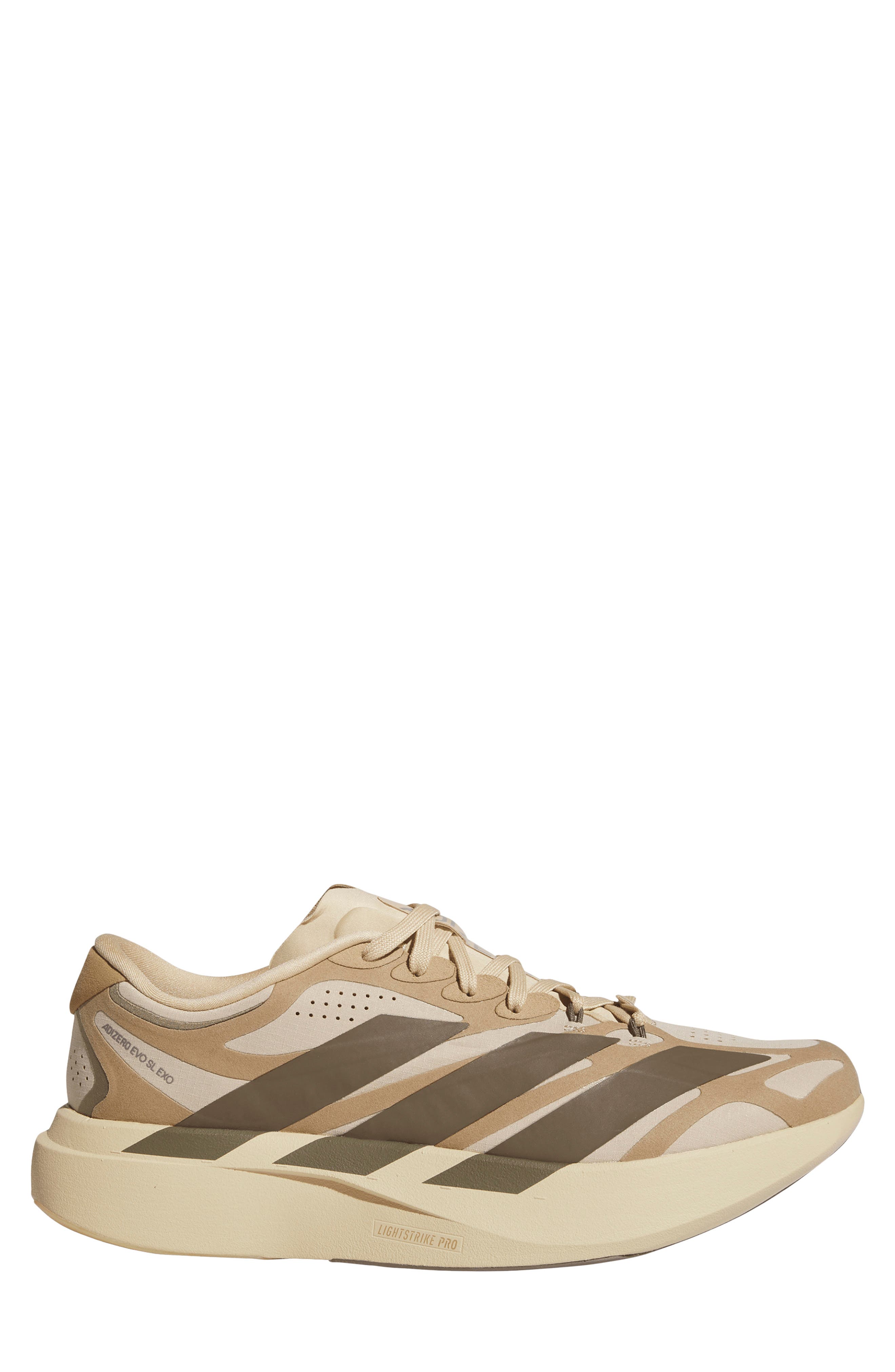 Adizero Evo SL Running Shoe, Alternate, color, BEIGE/ BROWN/ CARDBOARD