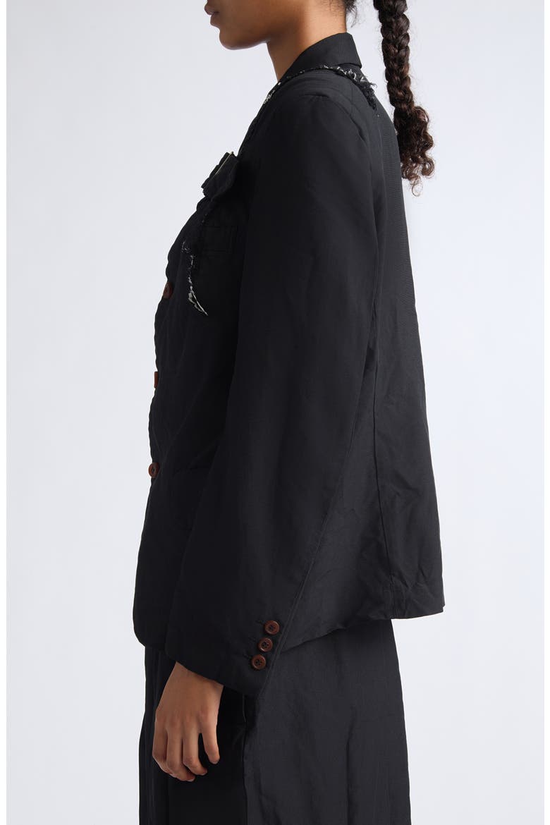 Garment Dyed Polyester Oxford Blazer, Alternate, color, BLACK