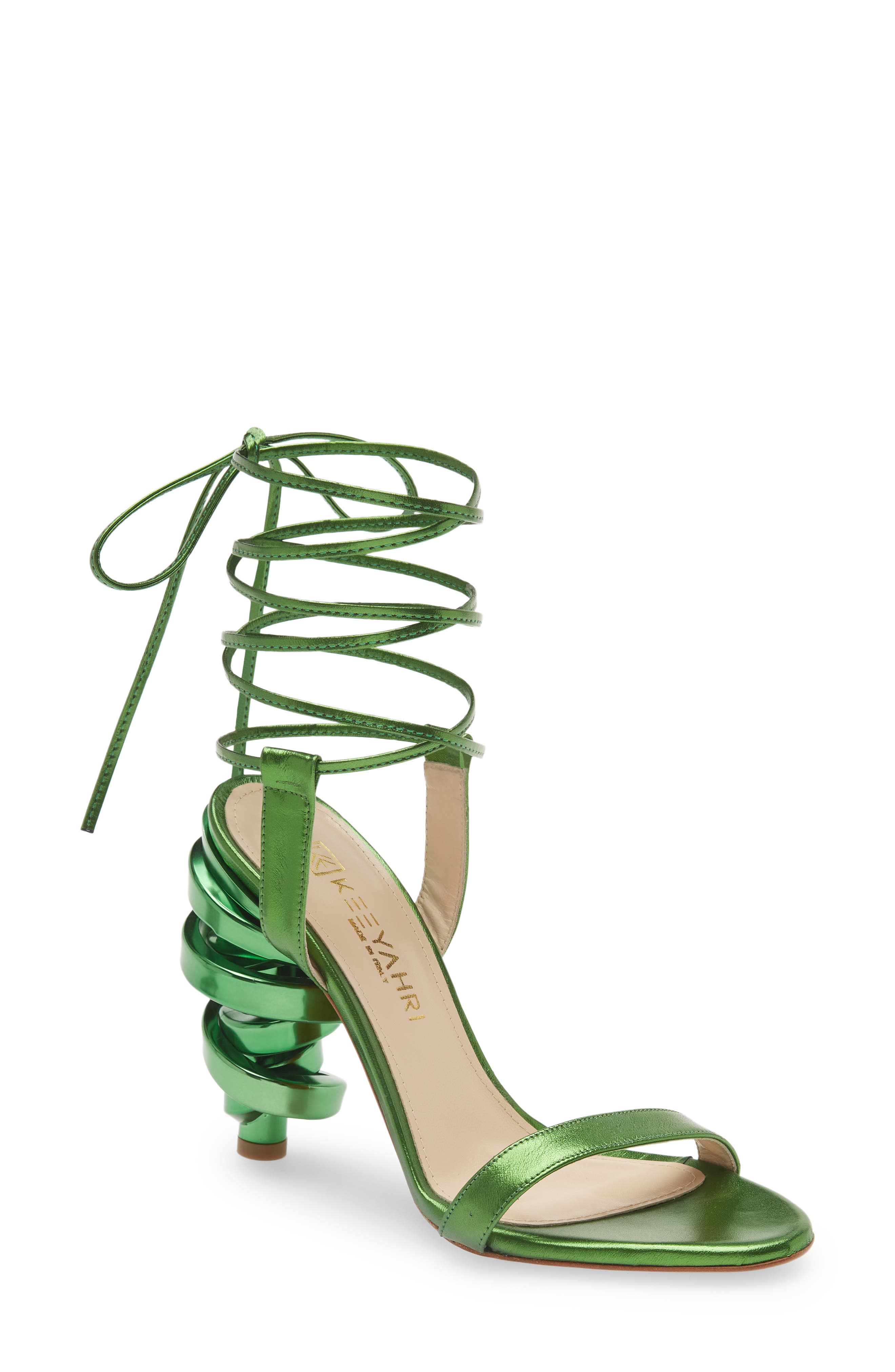 Tamu Ankle Wrap Sandal, Main, color, GREEN