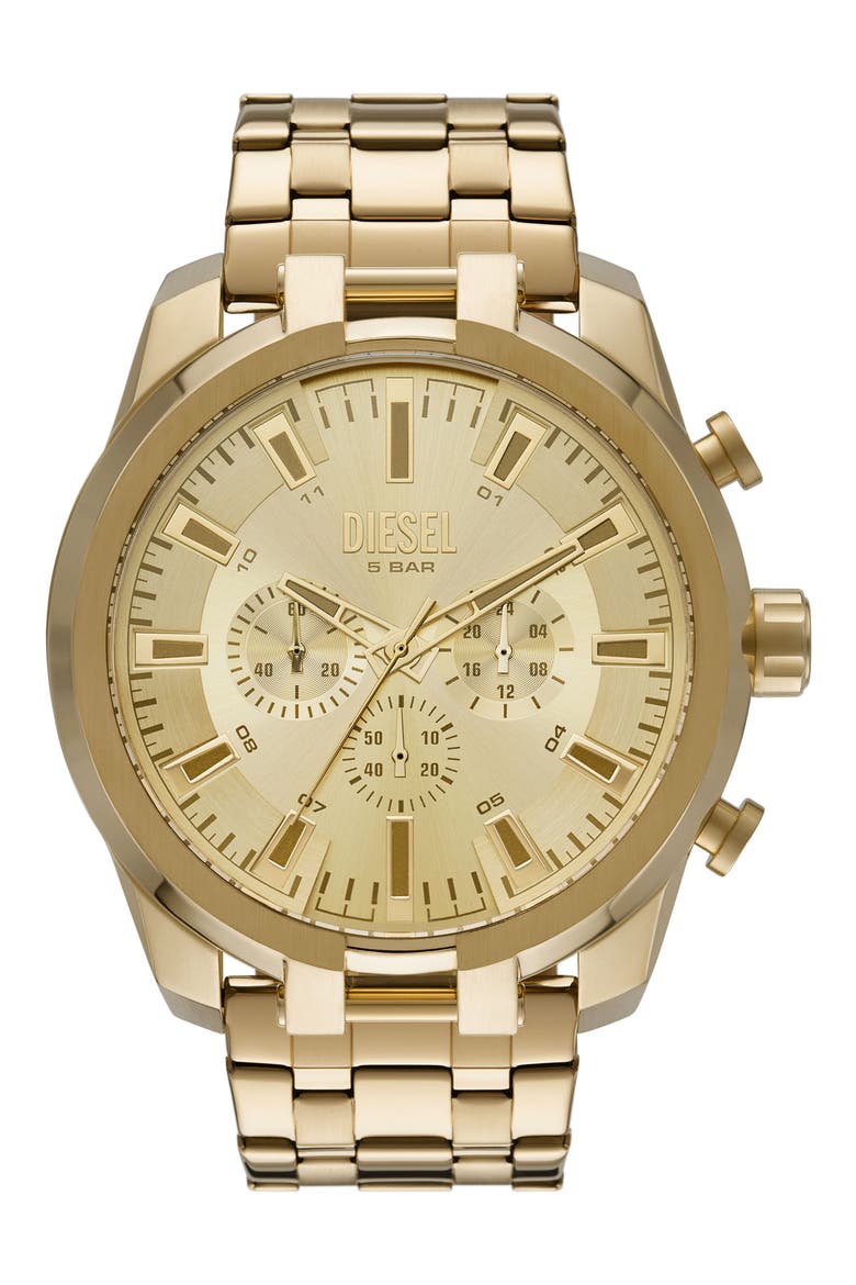 Split Chronograph Bracelet Watch, 51mm, Main, color, GOLD