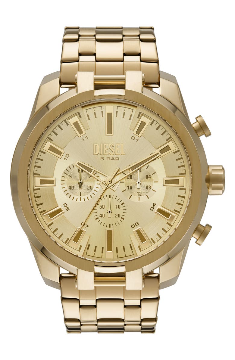 DIESEL<sup>®</sup> Split Chronograph Bracelet Watch, 51mm, Main, color, Gold