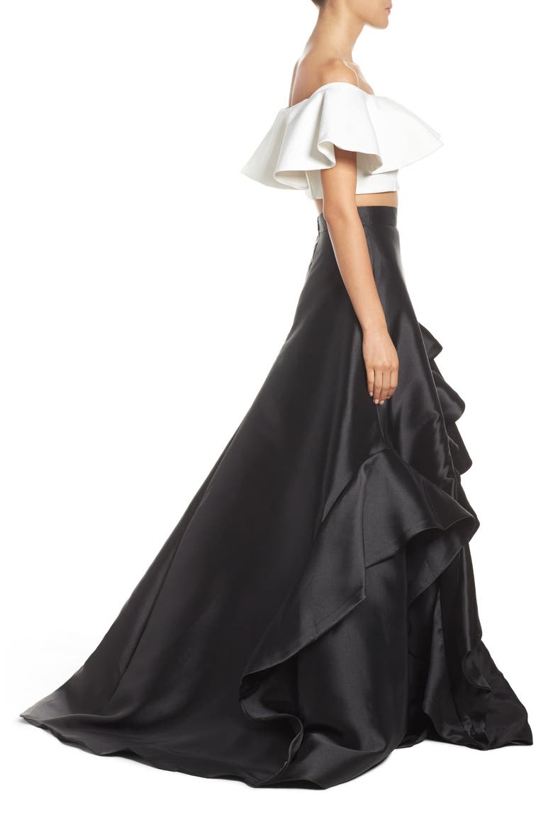Two-Piece Ballgown, Alternate, color, IVORY/ BLACK